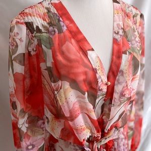 Escada Sheer floral blouse